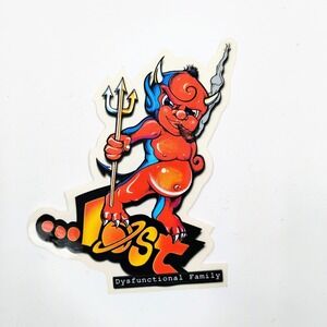 Lost Surfboards Dysfunctional Family Smoking Devil Vintage 1990's  Sticker